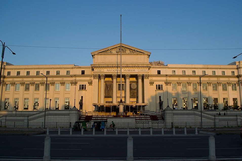 Neoclassical facade of the National Museum of Fine Arts in Manila, with tall columns and a central entrance